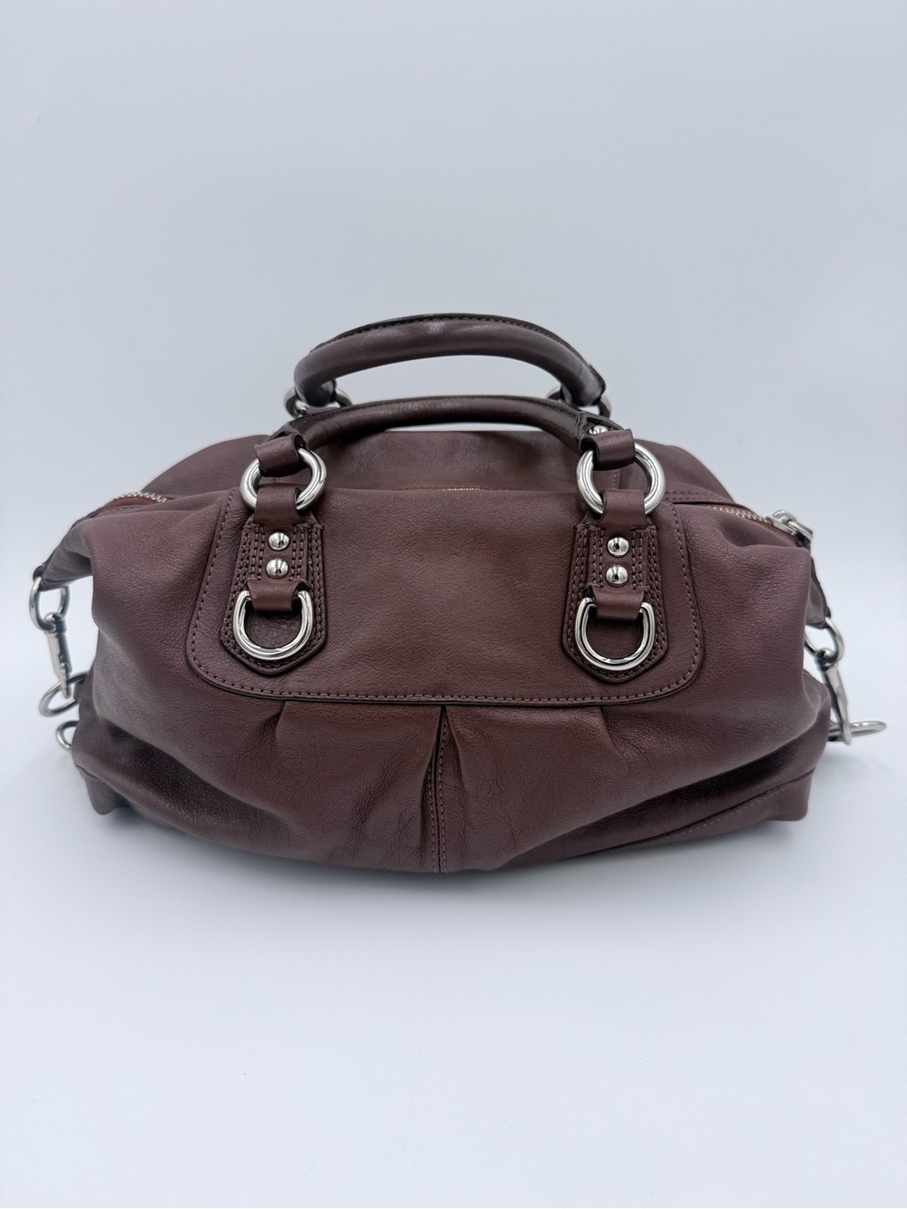 Y2K Coach Ashley F15445 Brown Leather Handbag Satchel Hobo W/ Dust Bag Excellent - Picture 5 of 11